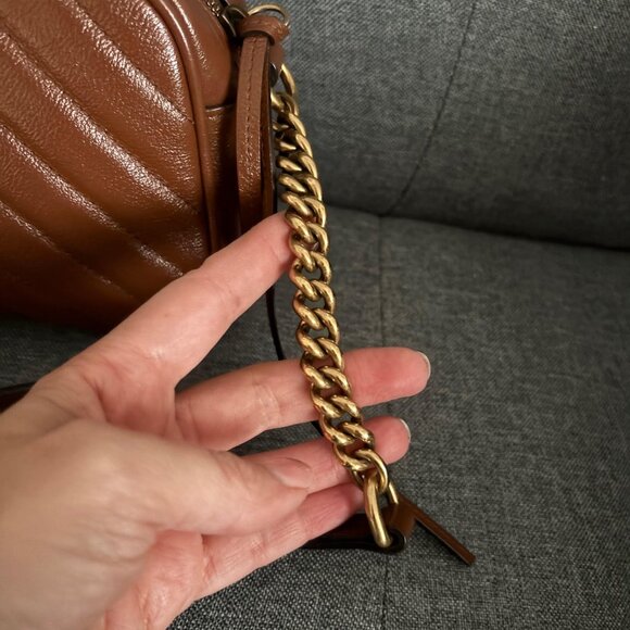 Gucci GG Small Marmont Matelasse Shoulder Bag in Brown - Picture 8 of 12